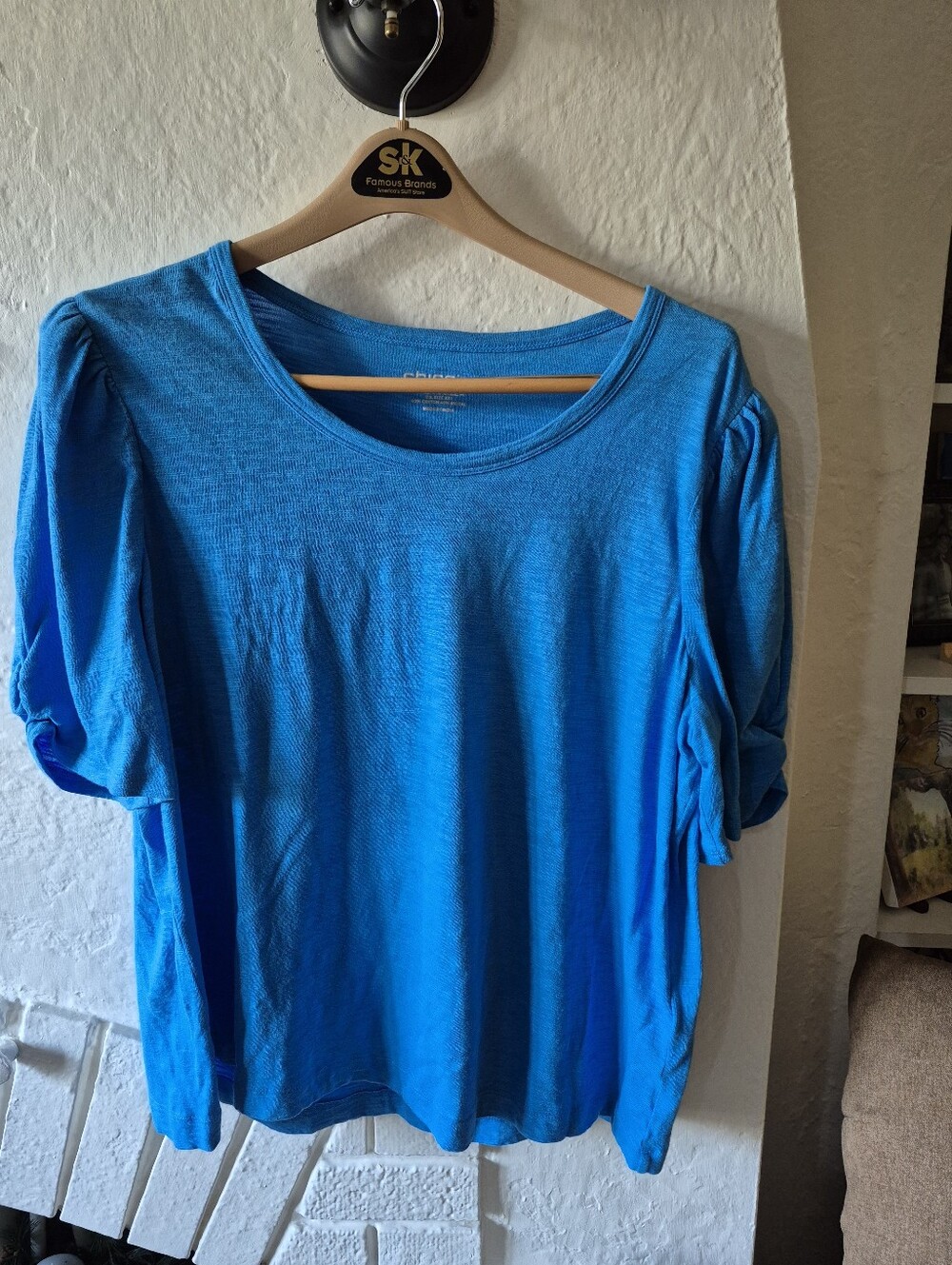 Chico's Women's Blue Short Loose Sleeve Top